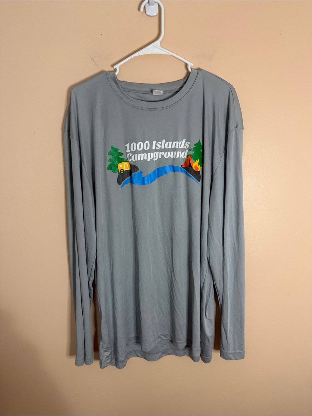 Sport-Tek Gray 1000 Islands Campground Long-Sleeve Tee